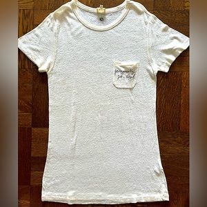 ROTTEN ROACH "Permanently Jet-Lagged" T Shirt! Off White Linen slub! Worn once!